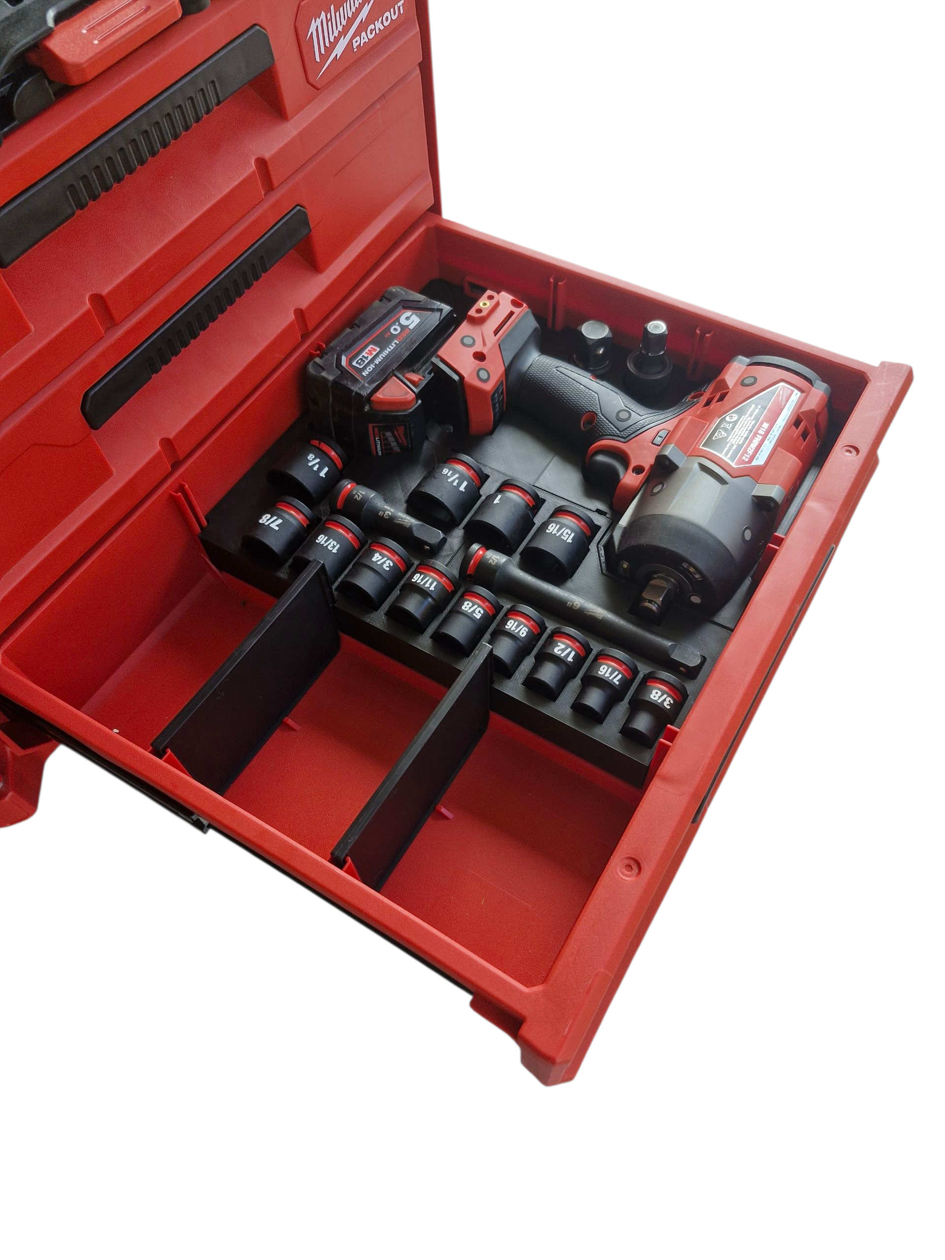 M18 Fuel High torque Impact INSERT for 3 Draw Milwaukee Packout Organizer