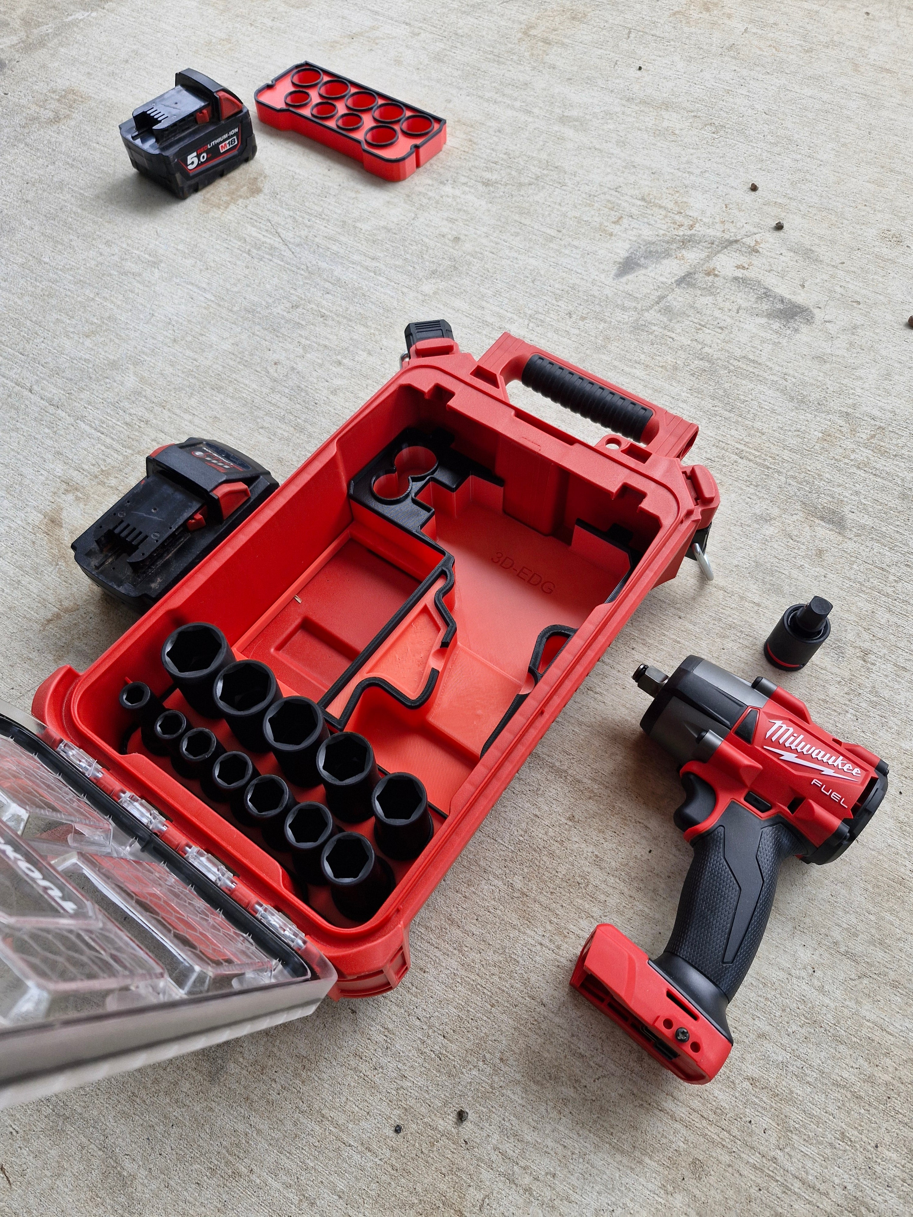Milwaukee M18 FUEL Mid-Torque Impact + SAE Socket Organiser Insert