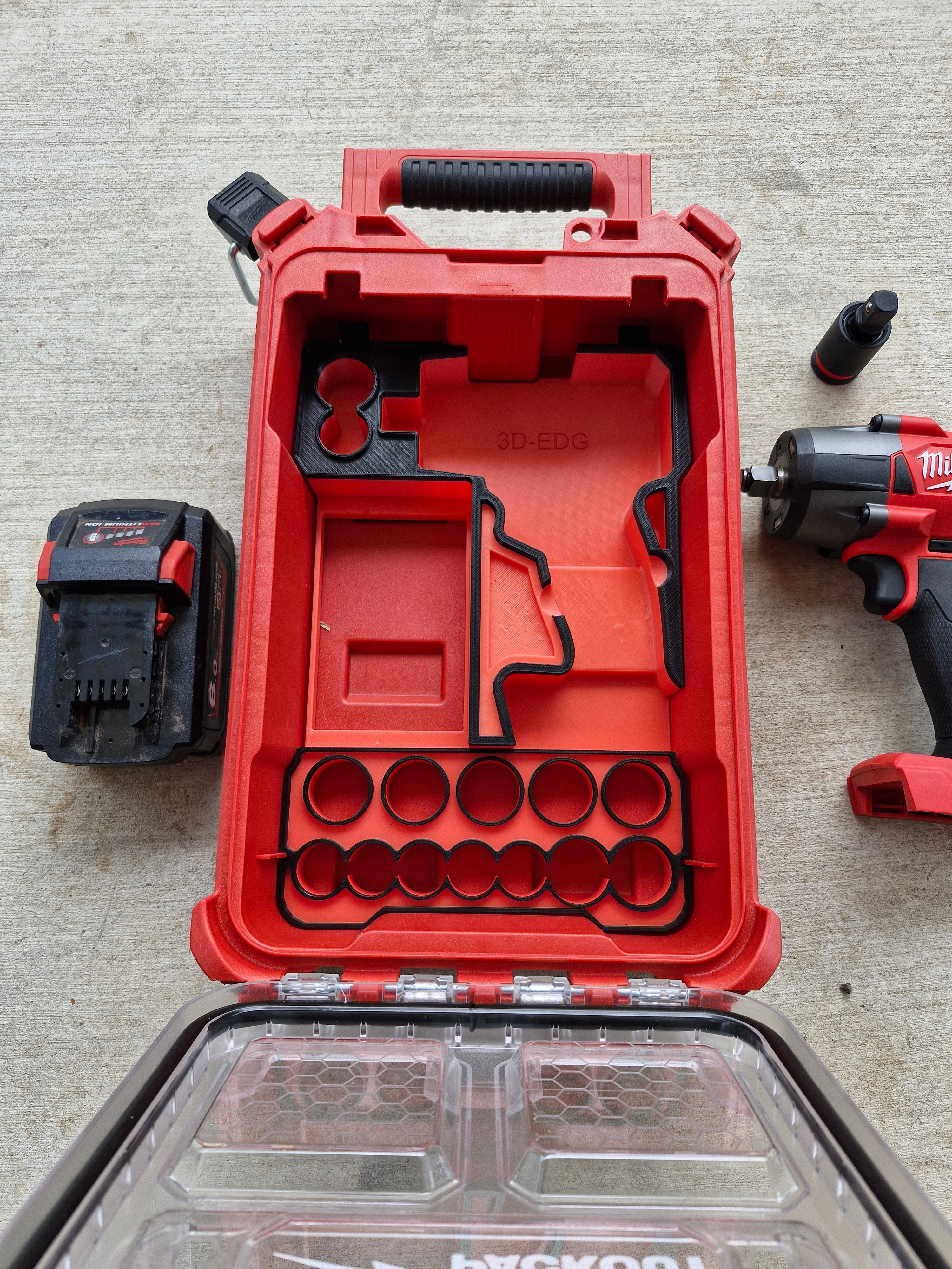 Milwaukee M18 FUEL Mid-Torque Impact + SAE Socket Organiser Insert