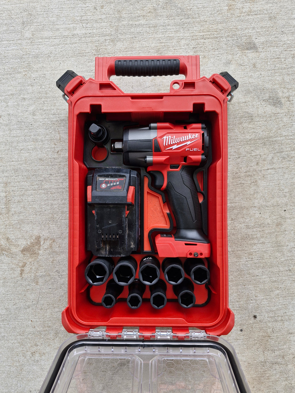 Milwaukee M18 FUEL Mid-Torque Impact + SAE Socket Organiser Insert