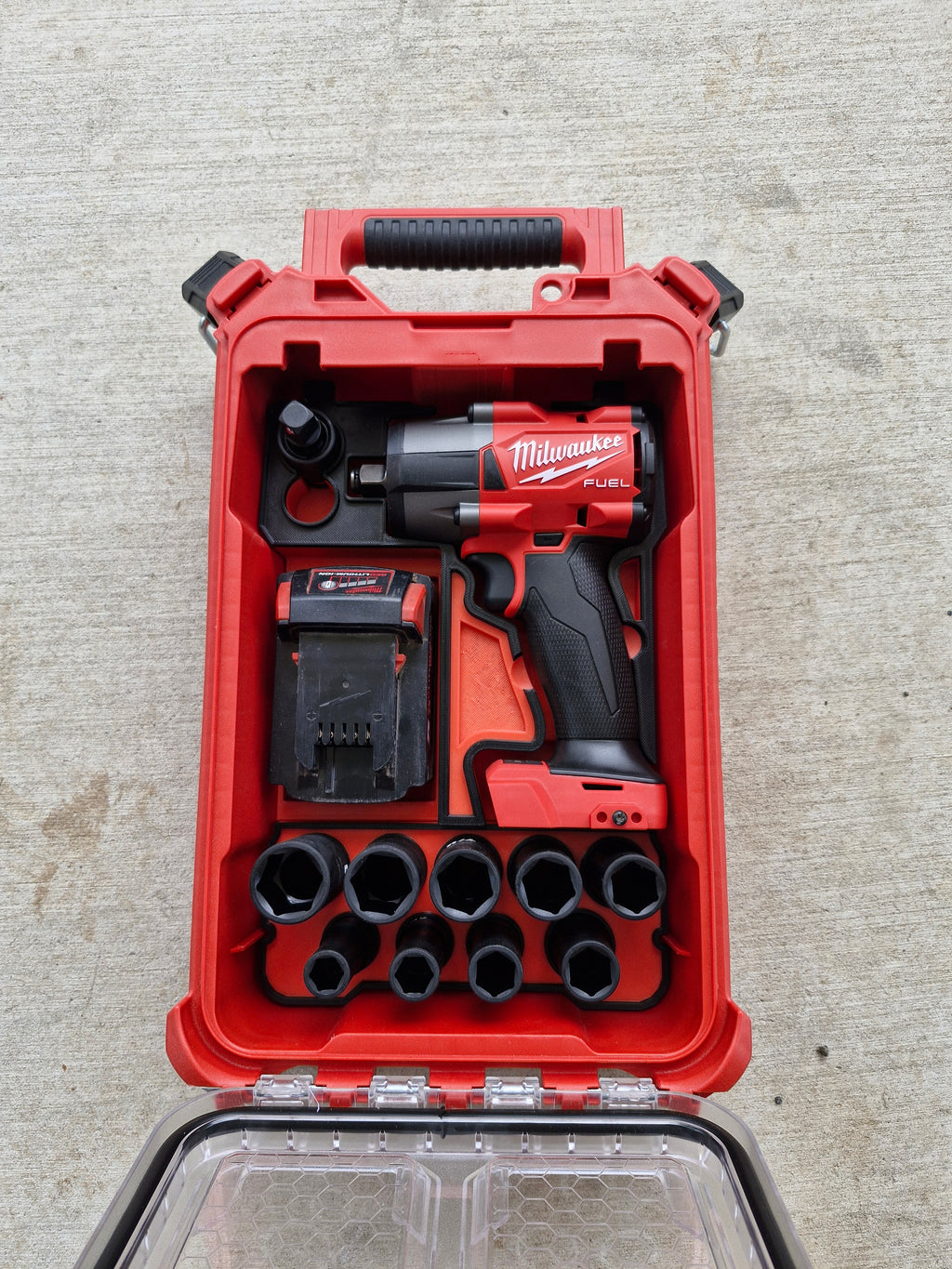 Milwaukee M18 FUEL Mid-Torque Impact + SAE Socket Organiser Insert