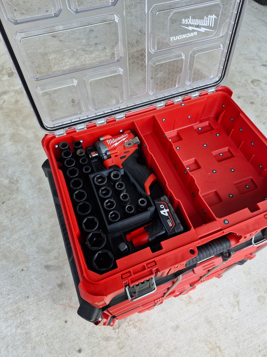 Milwaukee M12 1/2" Stubby impact Insert - Organizer for packout 8430