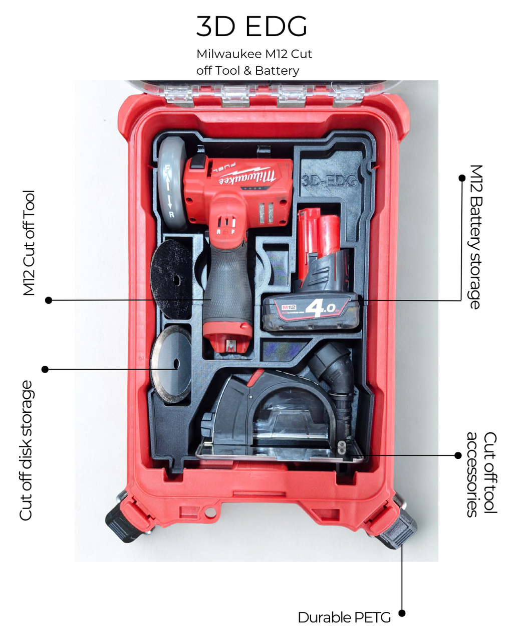 Milwaukee M12 Cut off tool - Organizer for Packout 8435